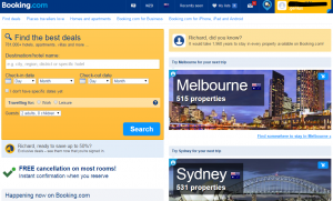 booking.com for accommodation