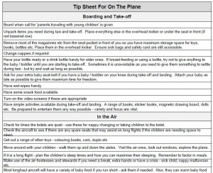 on the plane tip sheet